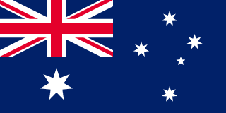 Drapeau australien avec étoiles blanches.