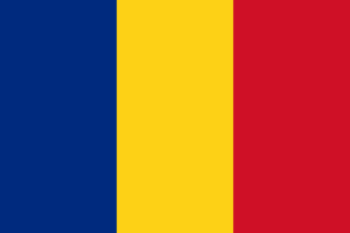 Drapeau de la Roumanie, trois bandes.